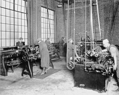 Women working in a factory during World War One, c.1917 by American Photographer